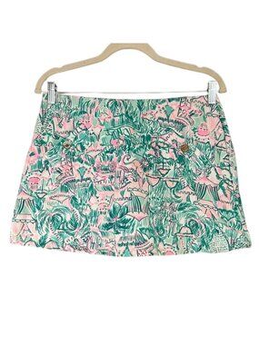 Lilly Pulitzer Madison Skort Bright Agate Green Camelflage Print Golf Tennis